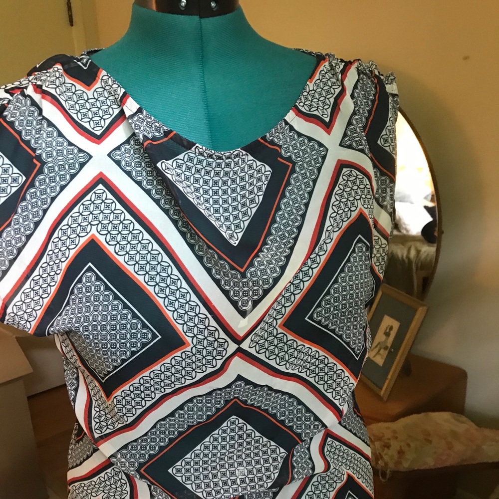 Banana Republic Red, White Blue Top